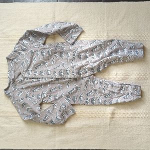 Small Plum Organics Cotton Dinosaur Fossil Romper